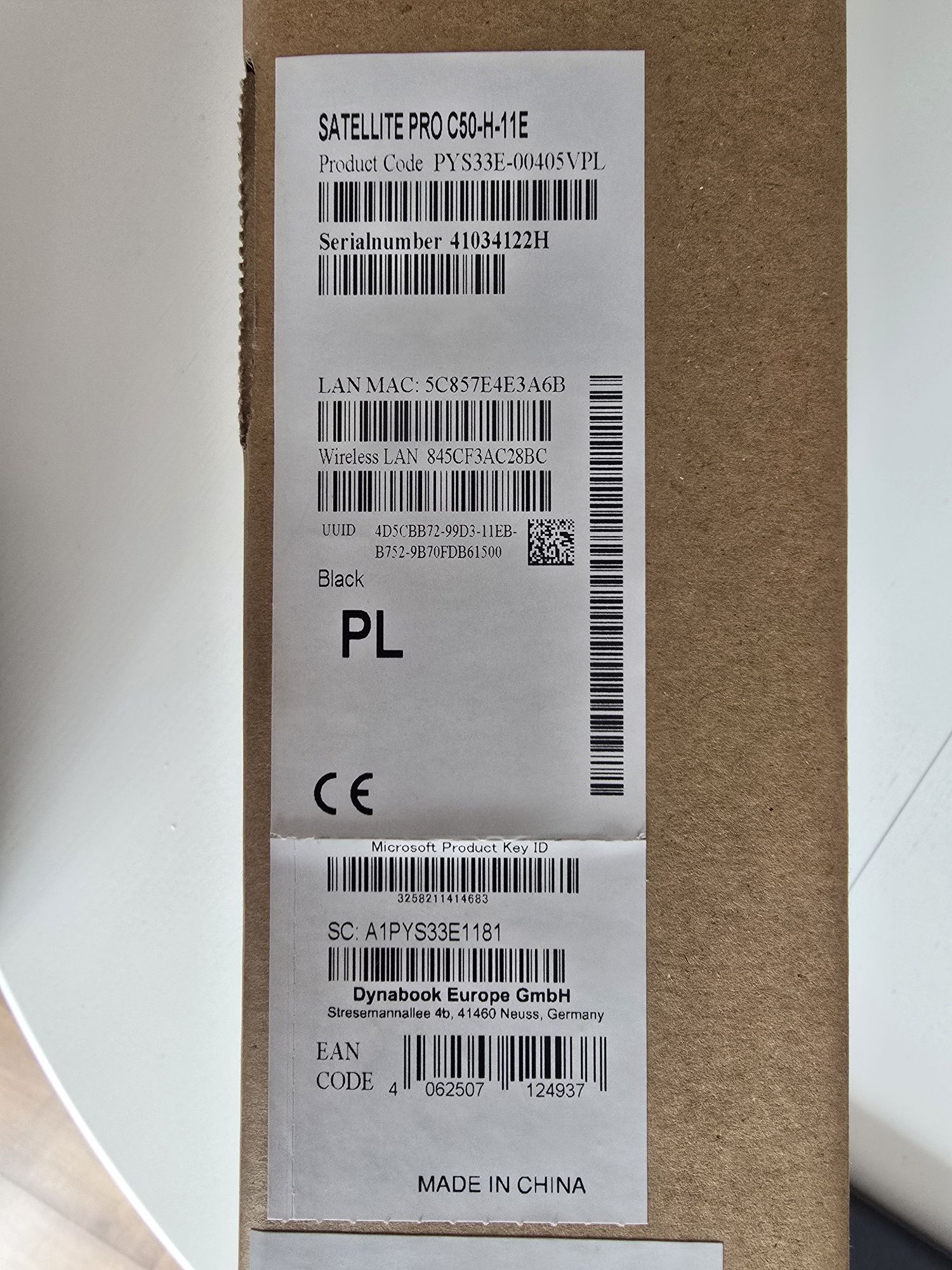 Laptop Toshiba dynabook Satellite pro c50-h-11e