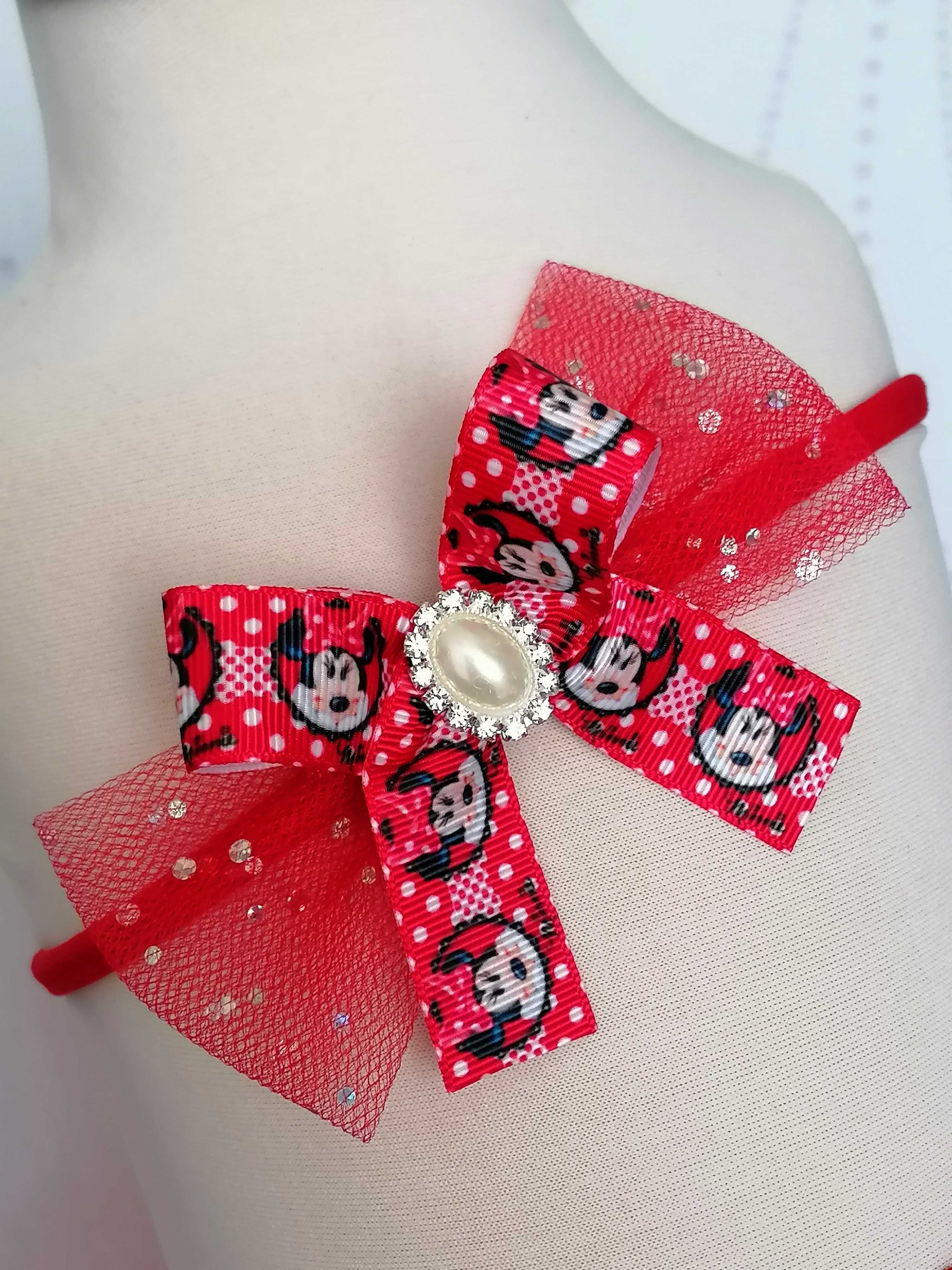 Spódniczka tutu błyszcząca tiul Minnie Mini myszka czerwona tiulowa