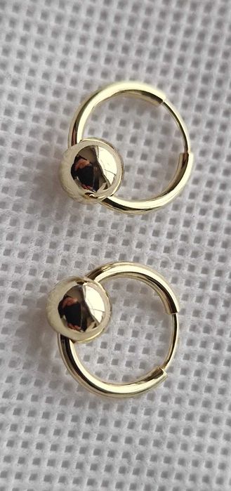 Ładne kolczyki kółeczka Srebro 925 Pozłacane Złoto Próba 585 14 K