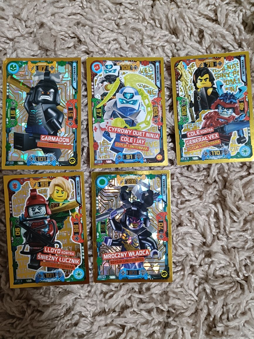 Karta limitowana Ninjago LEGO LE11 LE13 LE16 LE18 LE24 komplet