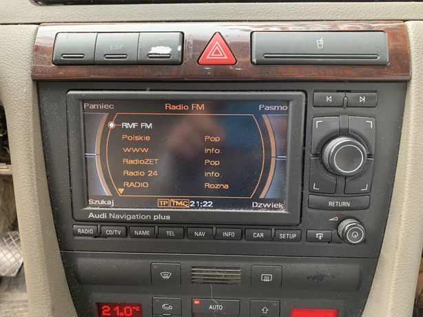 Audi A6 C5 Radio RNS-E, polskie menu, tunel 2din.
