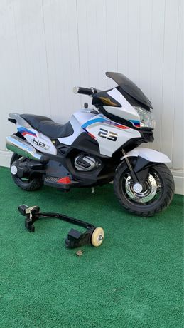 Детский мотоцикл BMW с кожаным сиденьем 4272EL-1 , EVA колёса
