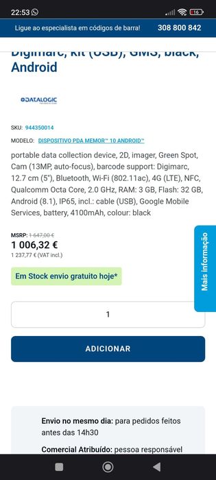 Dispositivo PAD menor android 10