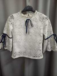 Блуза белая гипюр