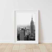 Plakat USA! New York Empire State Building panorama skandi loft A4