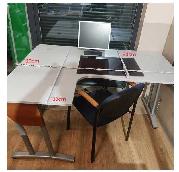 Biurko menadżerskie 120x120x80 stabilne wyprofilowane przelot na kable