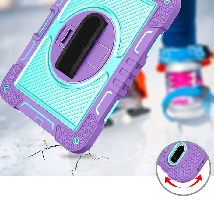 Etui do iPad Mini 6 8.3" z Podstawką i Paskiem na Ramię Fioletowe