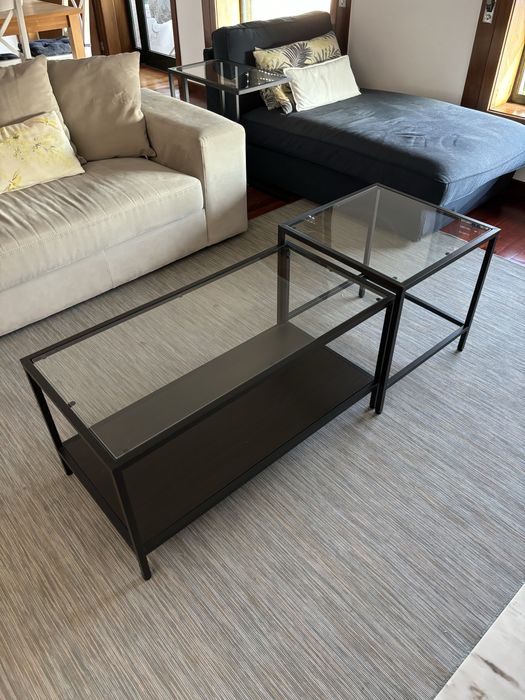 Conjunto mesas centro e apoio sala