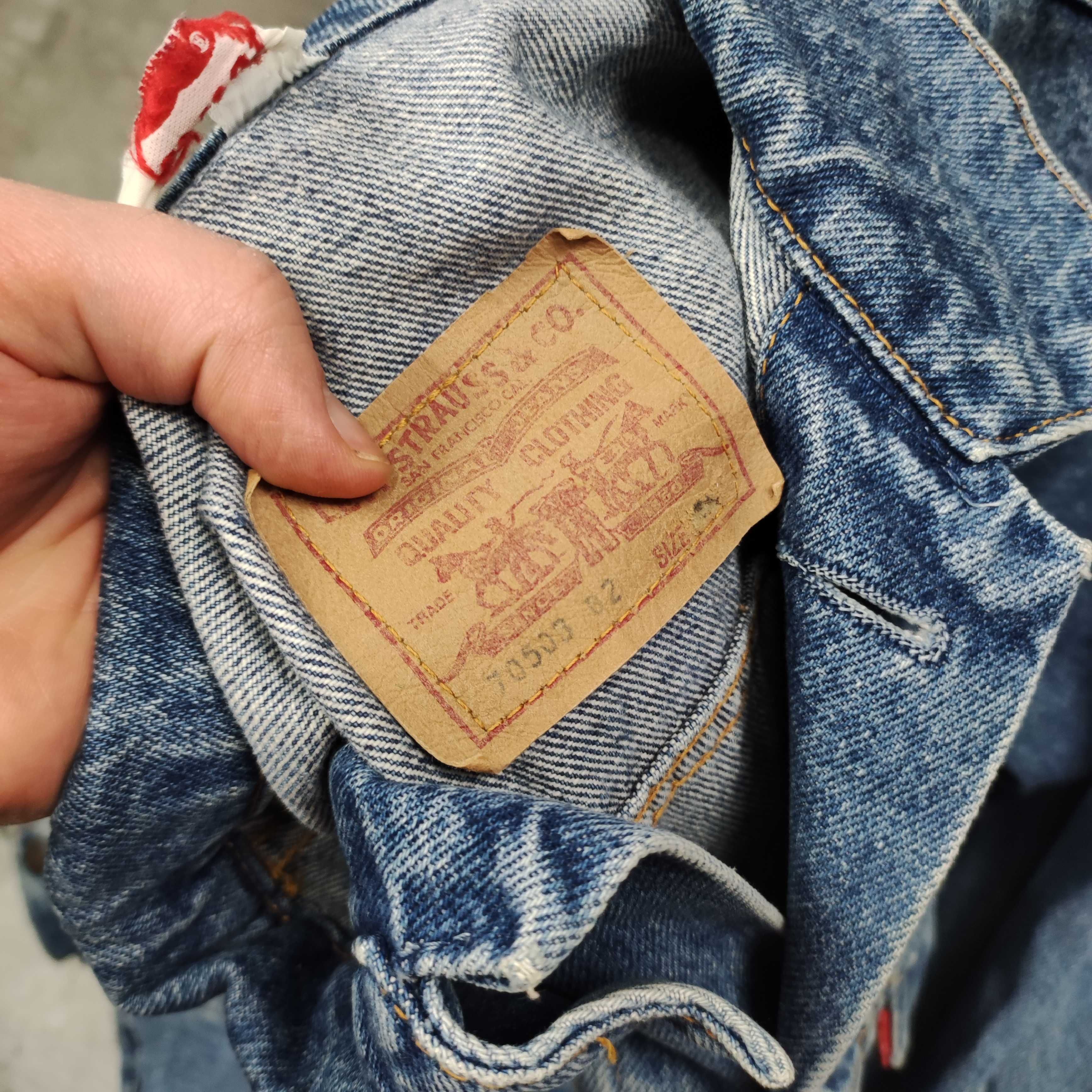 MĘSKA Katana Kurtka Jeansowa Retro Lata 90s Levis Jeans Granatowa Logo