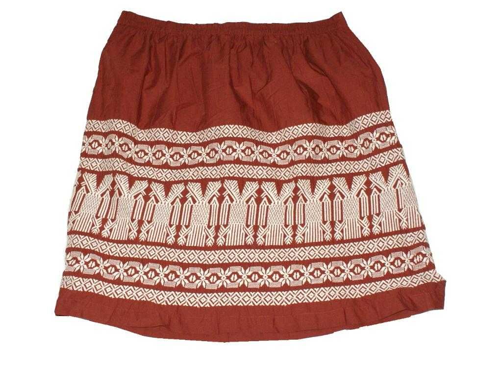 TU folk BOHO spódnica HAFTY miedziana casual 46