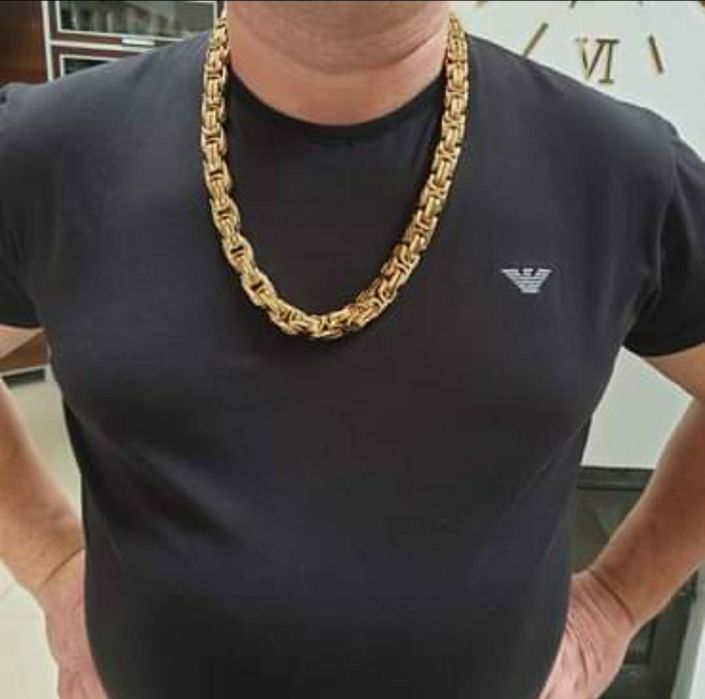 Łancuszek męski splot królewski stal chirurgiczna gruby 60 cm 250 gram