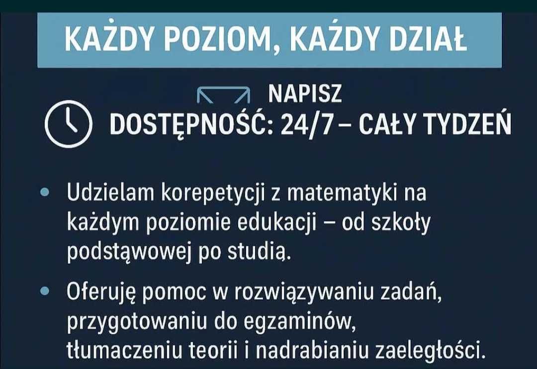 Korepetycje matematyka Poprawki Matura Fizyka Egzaminy Studia Zapisy