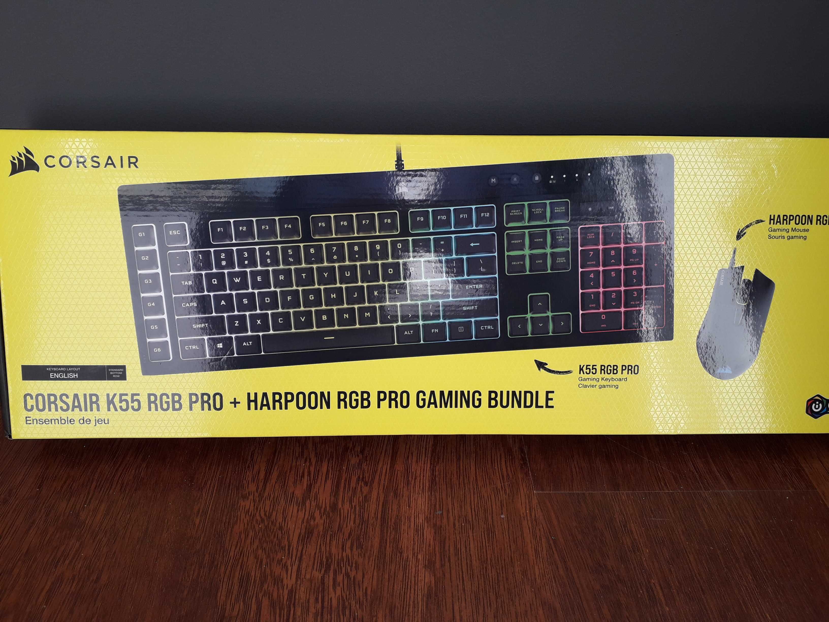 CORSAIR K55  RGB Pro -> клавиатура + миша harpoon rgb pro