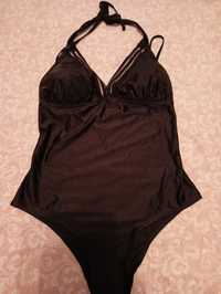 Nowy kostium kąpielowy jednoczęściowy strój czarny 40 L wiązany basen