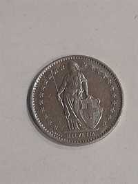 Moneta 1/2 Fr. 1980 rok Szwajcaria