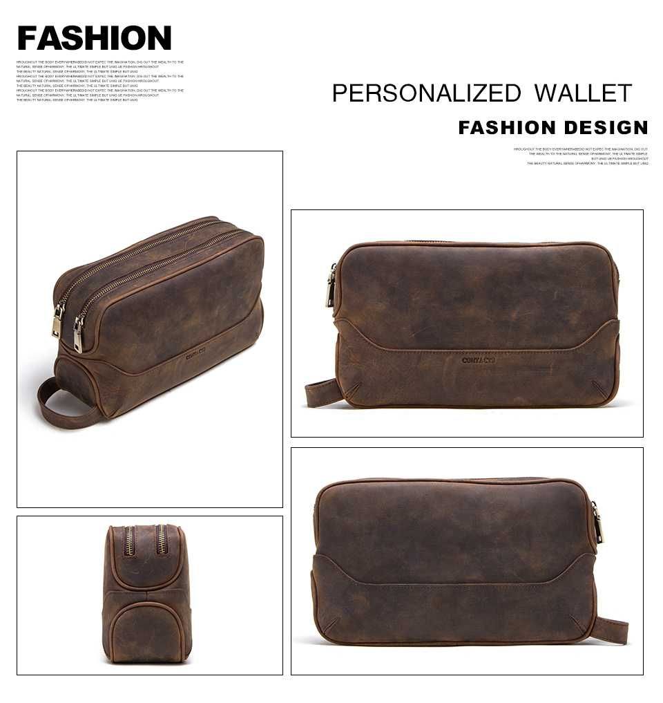 Клатч, сумка, барсетка Contact's " Doble Bag", 100% натуральная кожа!