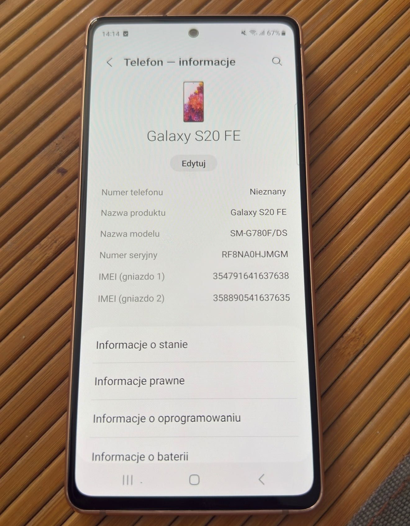 Samsung S20 FE - pomarańczowy