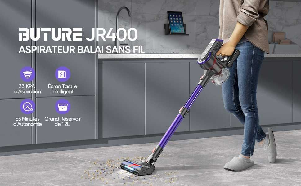 Aspirador sem fio Buture JR400, Portátil, 400W