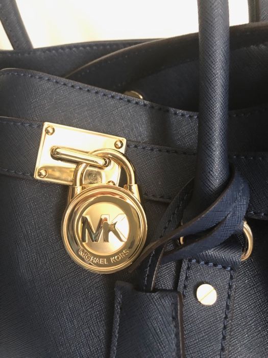 Michael KORS Hamilton navy granat złoto saffiano skóra oryginalny