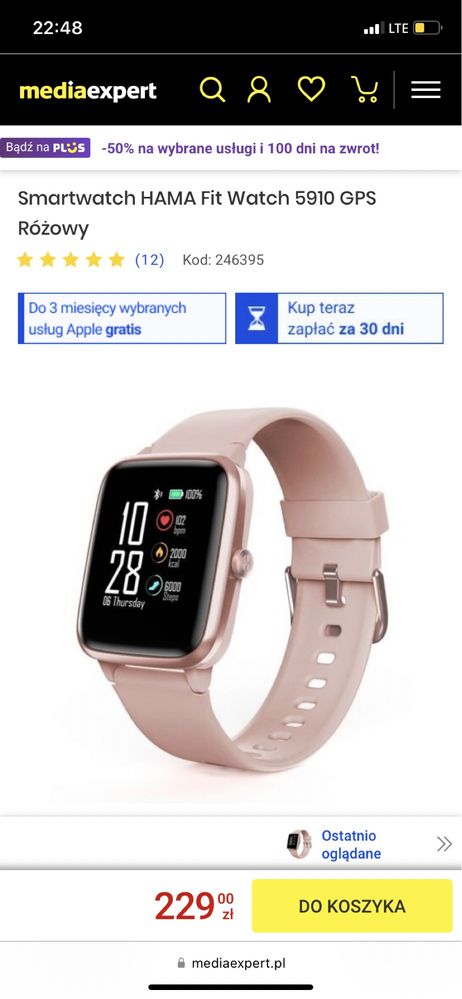 Zegarek smartwatch hama