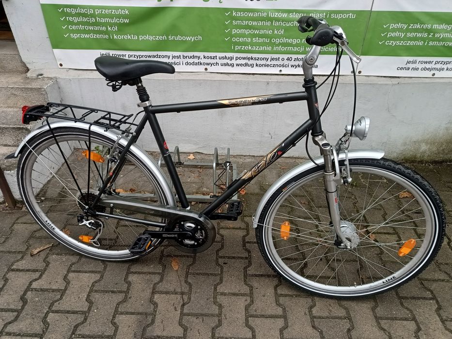 Rower trekkingowy niemiecki Texo Cromo, Shimano deore Xt, prądnica, d