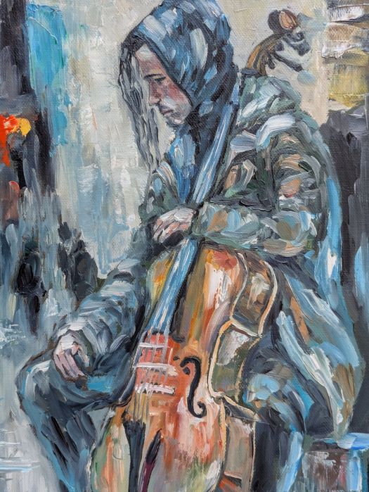 Quadro pintado á óleo sobre tela, 46x38 cm