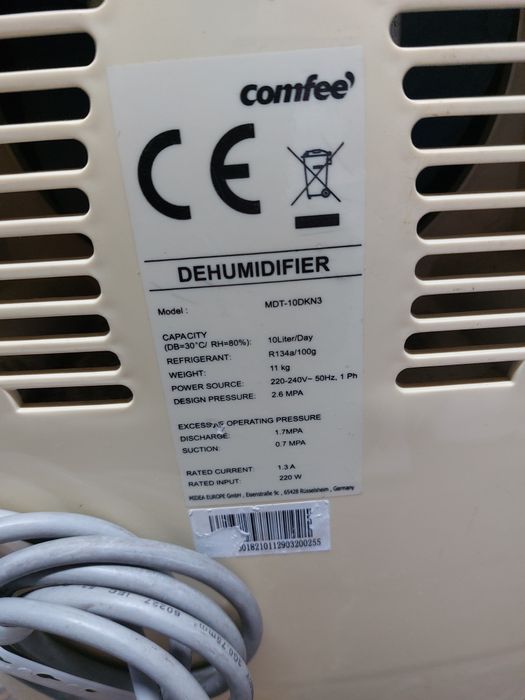 Осушувач повітря вологозбирач вологопоглинач Comfee 10л