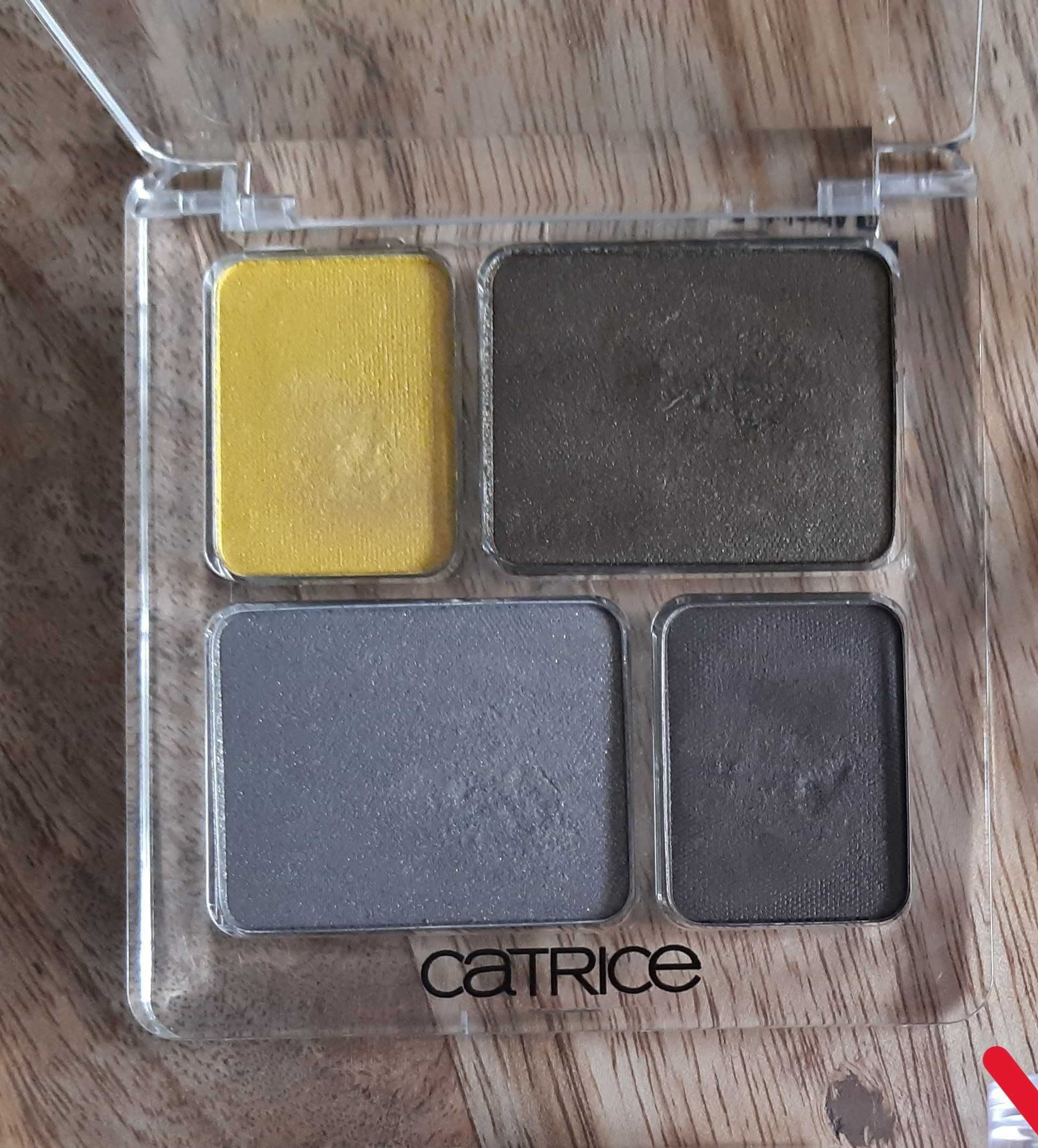 Paletka 4 cieni do oczu Catrice, szare zieleń khaki żółty
