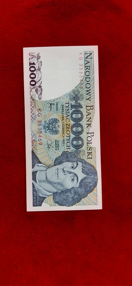 Stary banknot 1000zł 1982r. Mikołaj Kopernik