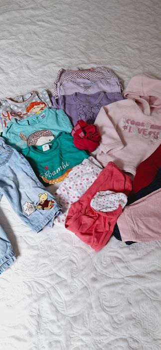 Zestaw ubranek ubrań dla dziewczynki paczka paka 9-12mc  74-80cm