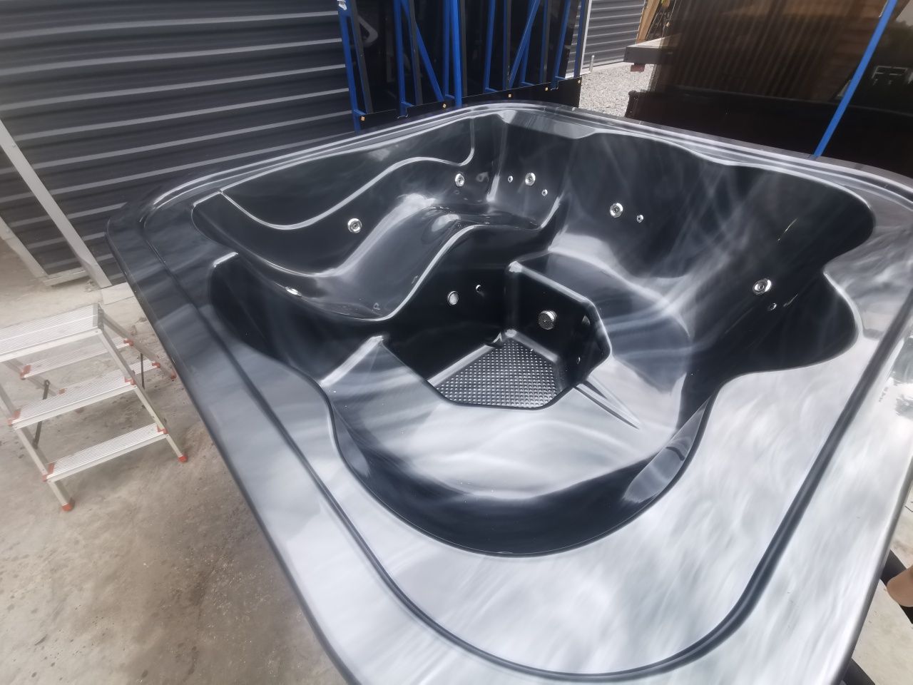 Jacuzzi kwadratowe Akrylowe Hydromasaż Pokrywa Piec  leżanka Marmurek