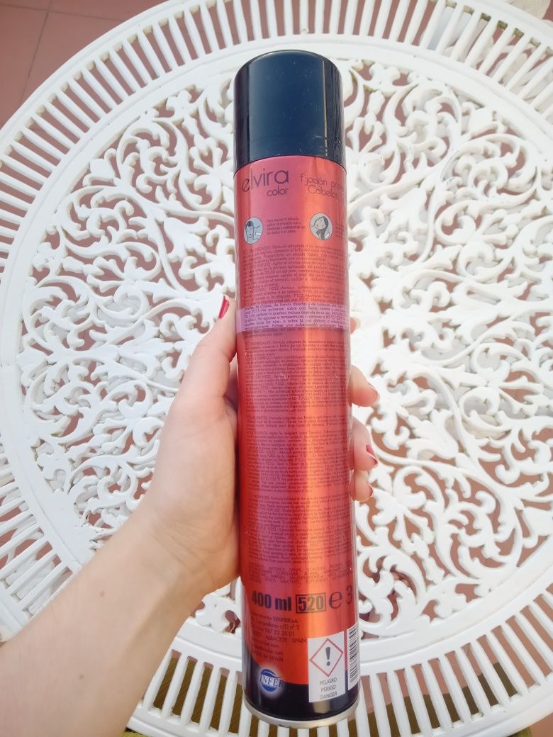 Laca spray fixação protetora para cabelos pintados, filtro UV, Elvira