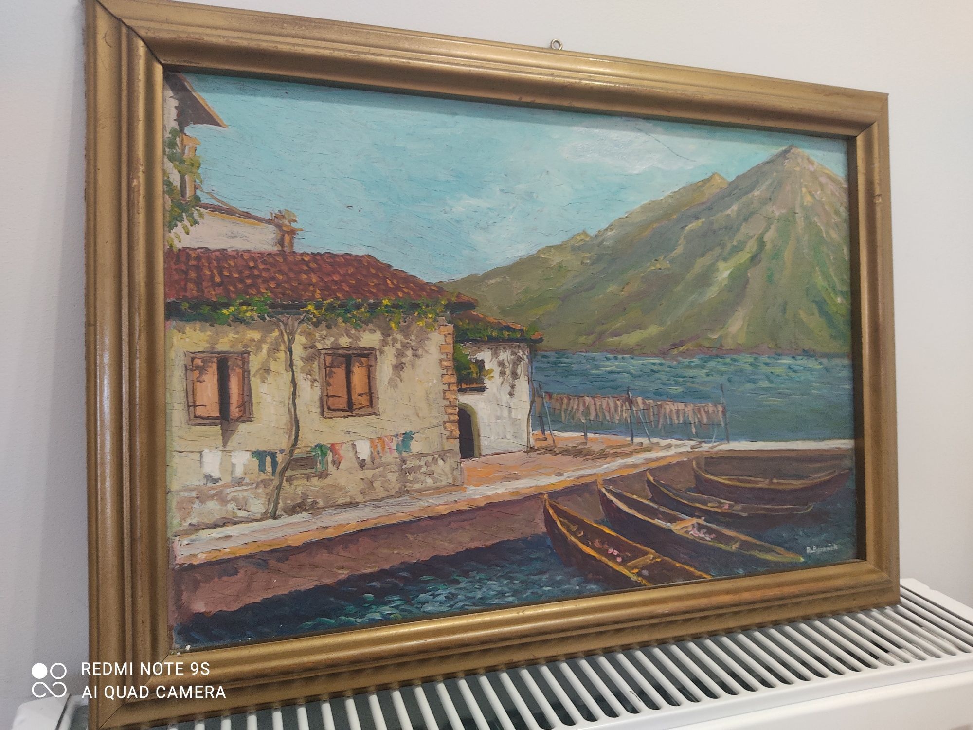 A Baraniak"Chorwackie wybrzeże"-piękny obraz olejny na płycie!