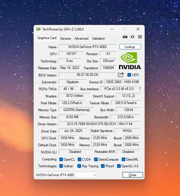 4060 Egle oc 8gb GDDR6