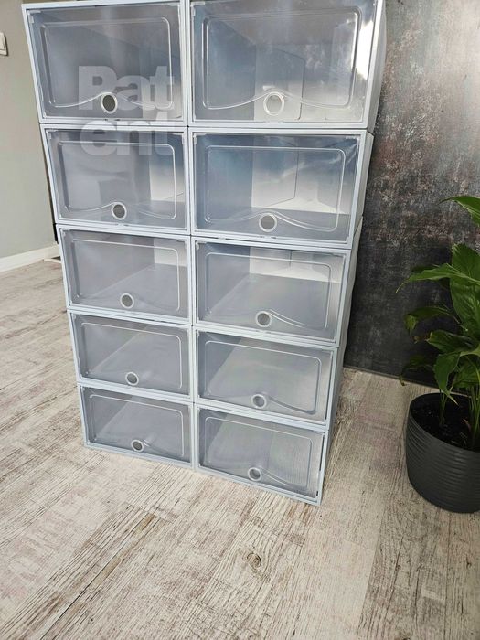 Organizery 10 sztuk pudełka do przechowywania szare dom modułowe