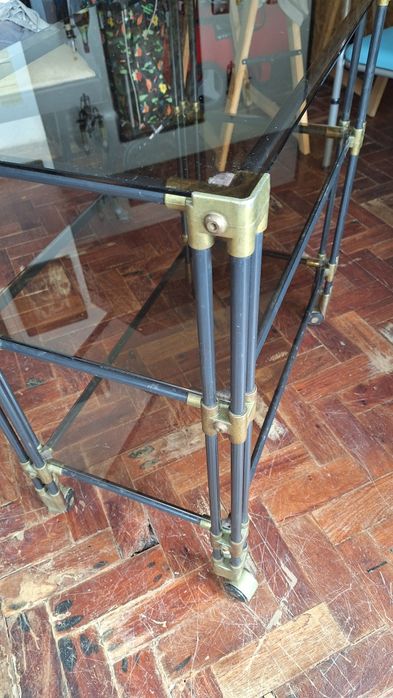Mesa de vidro vintage