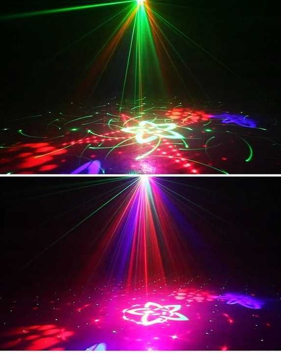 Multiefekt świetlny led oświetlenie disco na imprezę laser RGB + Pilot