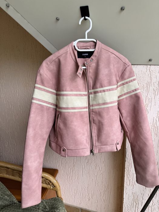 Шкірянка Рожева  куртка crop
