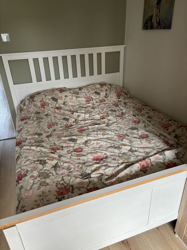 Łóżko sypialniane Ikea Hemnes białe 160 cm+ materac