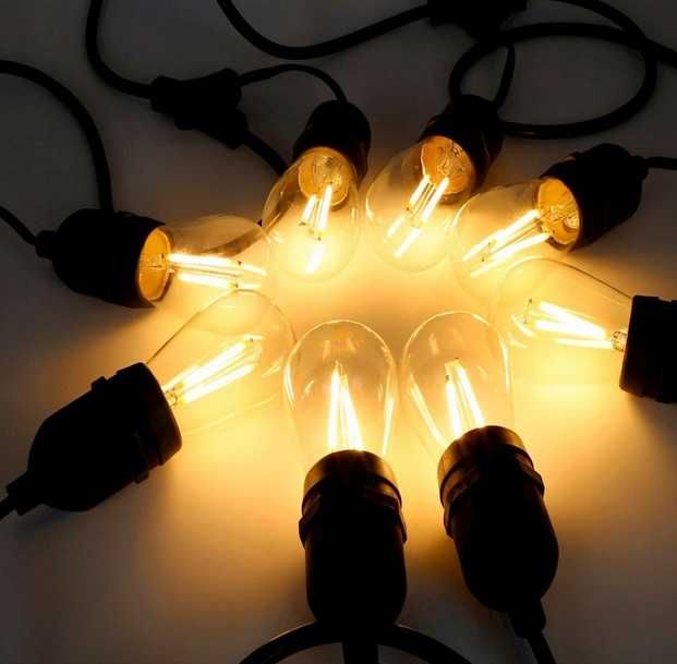 NOWA girlanda ogrodowa świetlna 20M 20X LED żarówki E27 wodoszczelna