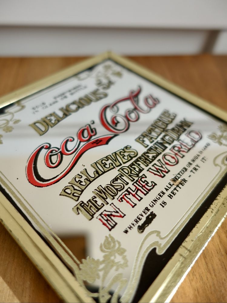 Stara lustrzana reklama Coca Cola retro Pepsi lustro