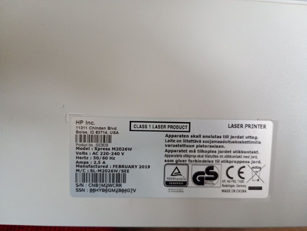 Drukarka samsung m2026w