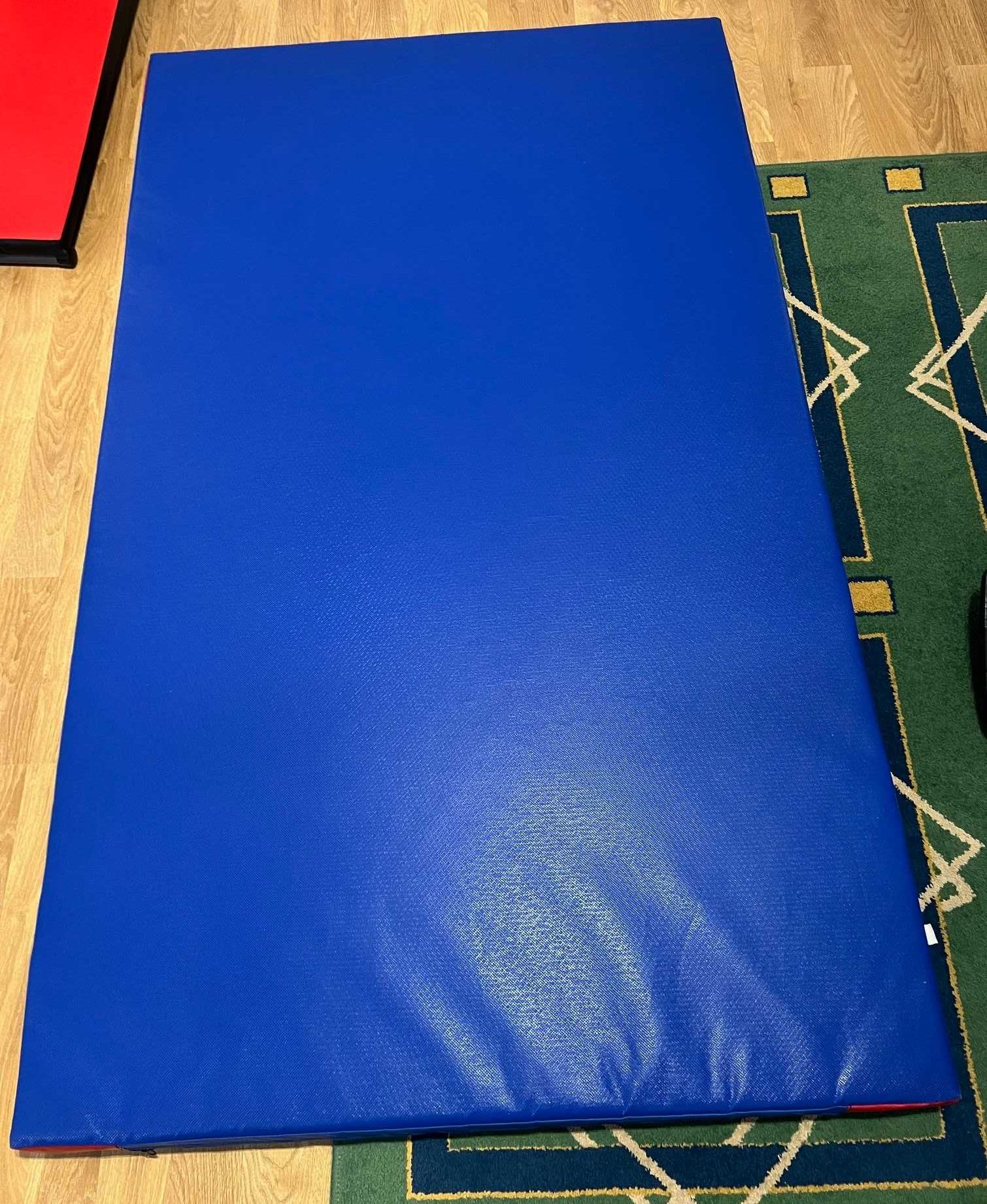 * Materac gimnastyczny 200x120x10 cm sportowy niebieski antypoślizgowy