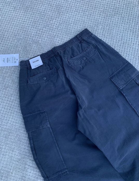 Pull & Bear Balloon Cargo Tracking Pants Blue Size:L карго штани балон