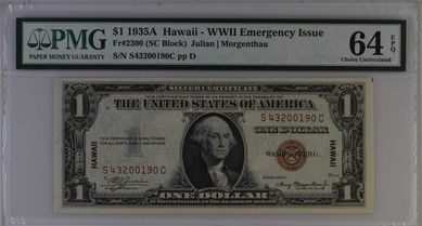 Banknot Hawaii - WWII Emergency Issue, $1 1935A Small Size