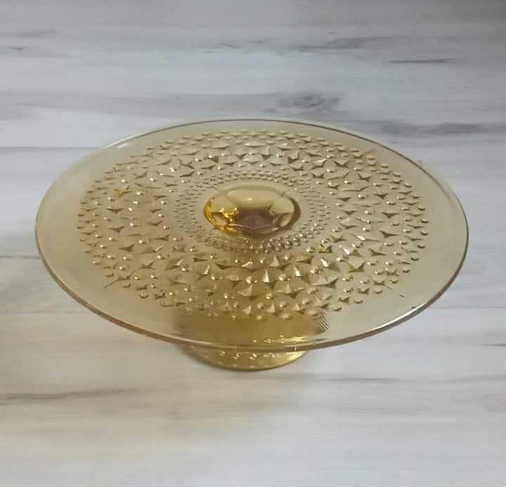 Bursztynowa patera Romby i Guziki Ząbkowice PRL