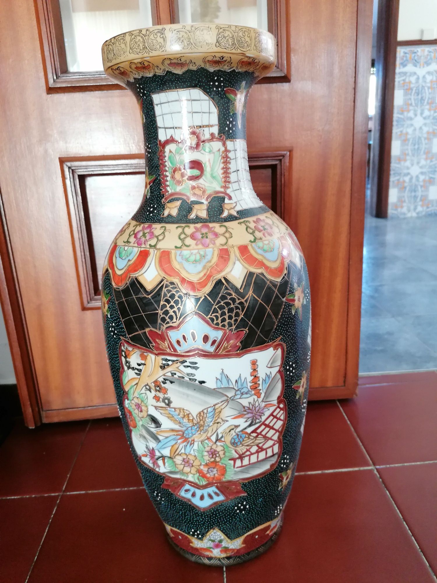 Jarrão grande chinês pintado à mão