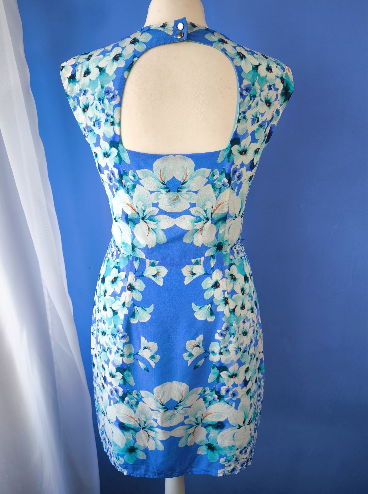 Jedwabna sukienka OASIS - 100% silk jedwab r. 40 L