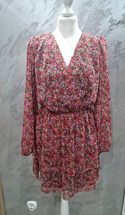 Nowa sukienka 38 kopertowa w kwiaty wesele Komunia Chrzest