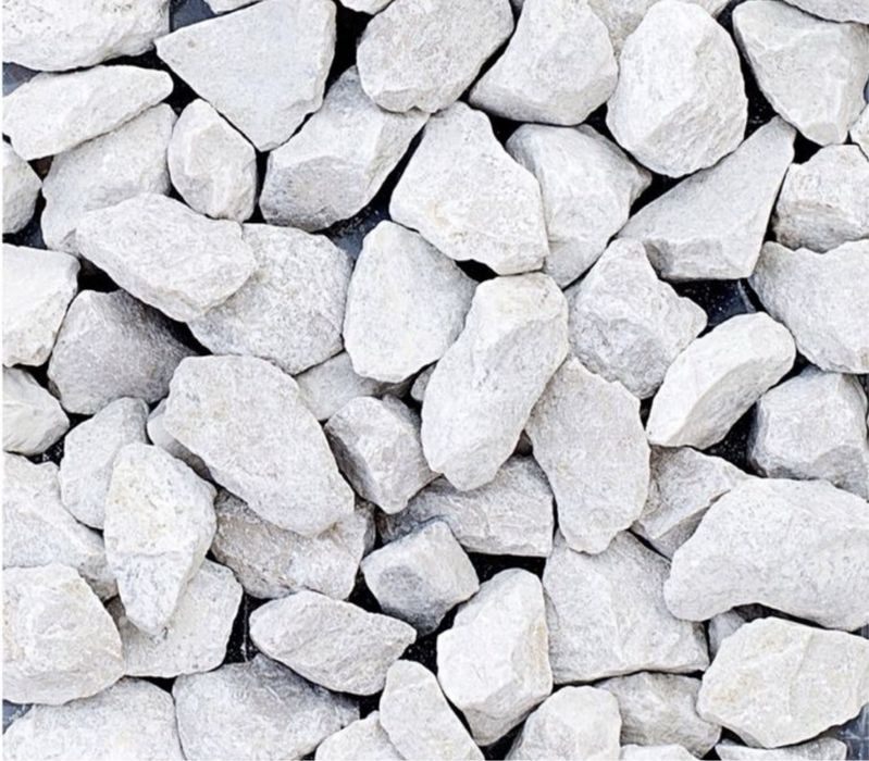 Biały Kamień ŚMIETANKOWY Grys na Rabaty Opaski Kruszywo Ozdobne Żwir